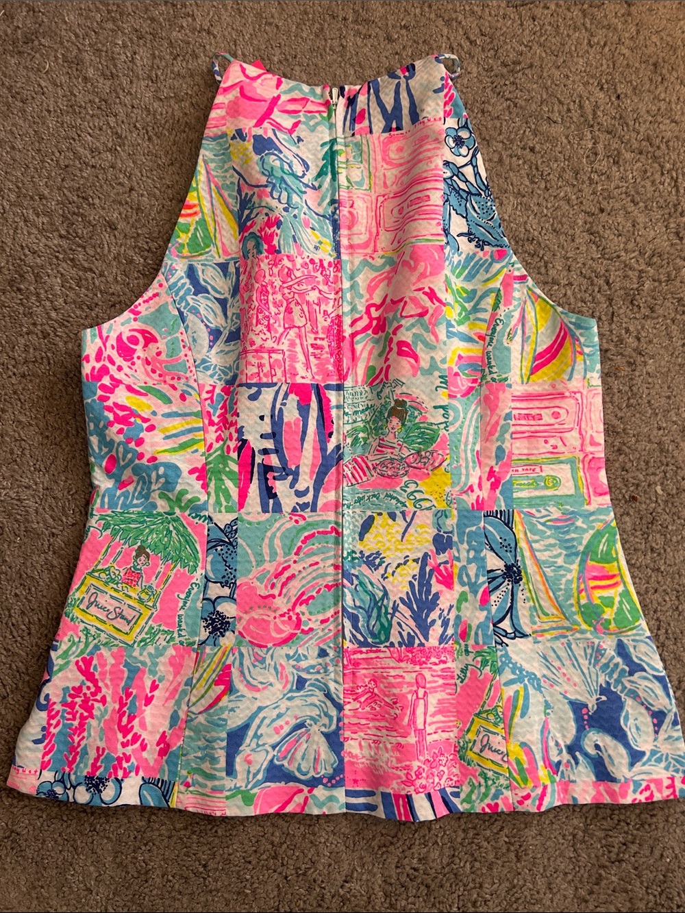 NWT $148 RARE Lilly Pulitzer Pearl Top - Multi Pop Up Summer Remix Patch, Size 8 - Picture 7 of 8